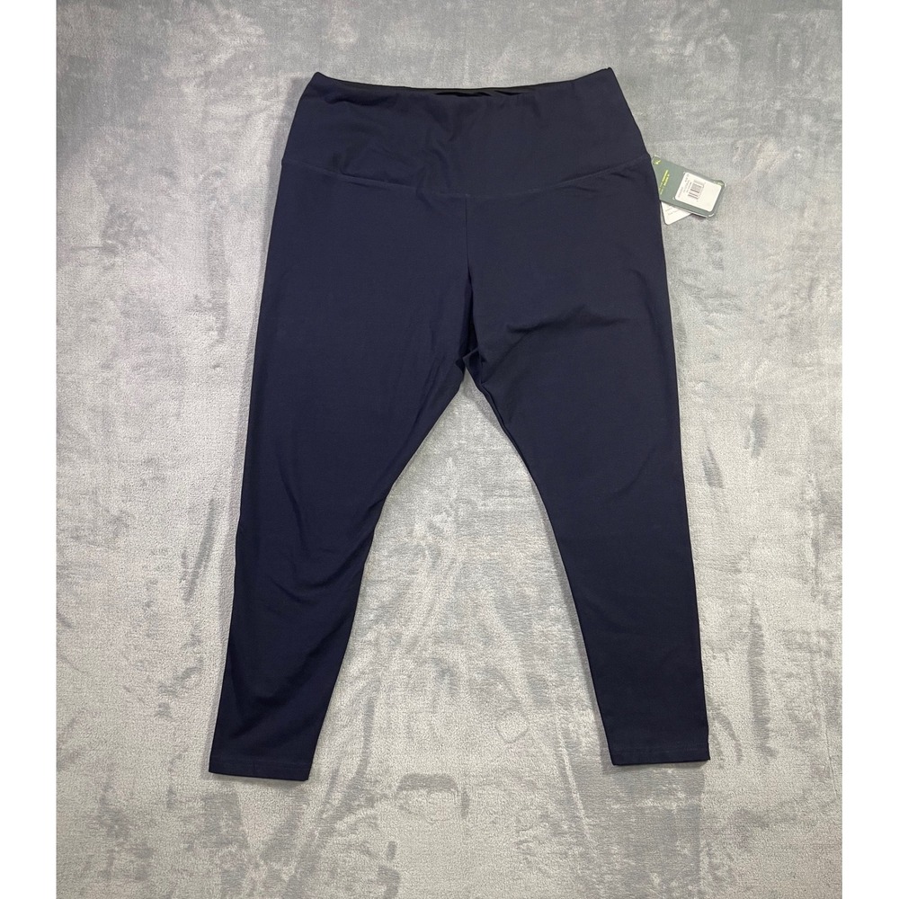 Lysse Womens 2X Navy Blue High Waisted Cotton Blend Ankle Leggings NWT